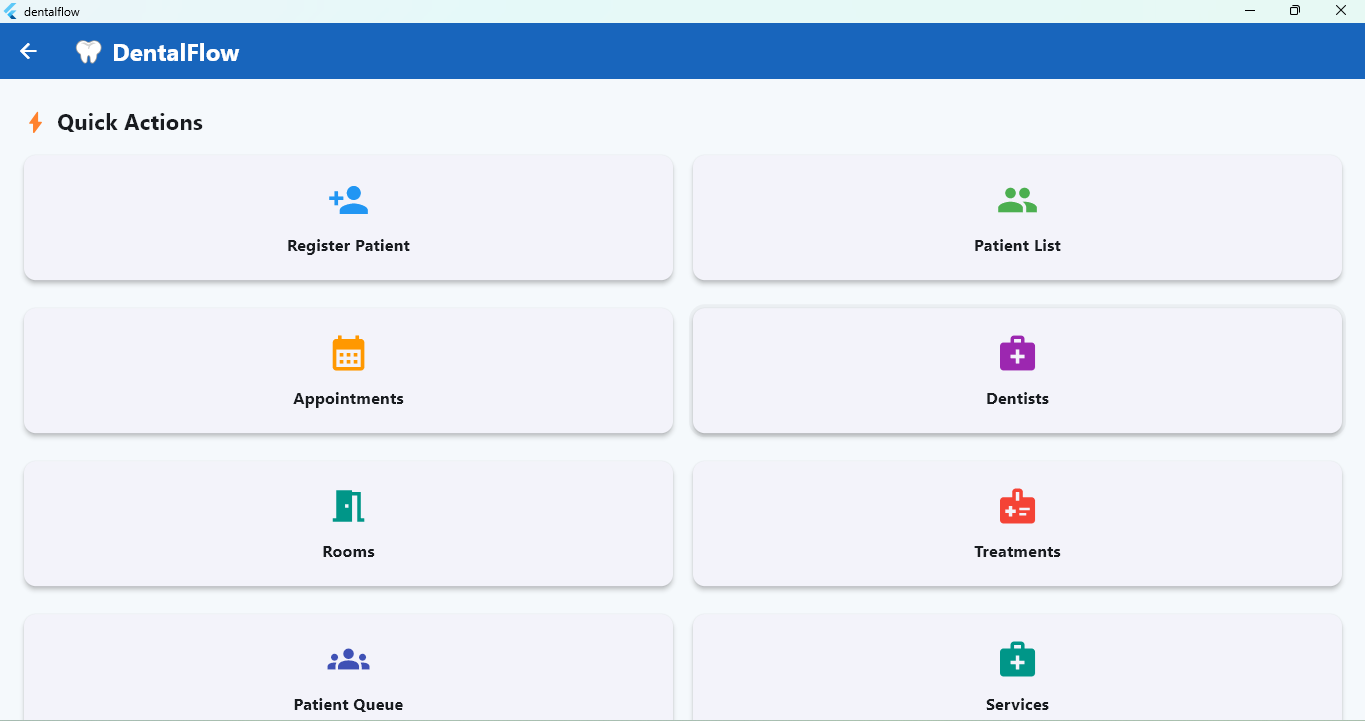 DentalFlow dental practice management dashboard